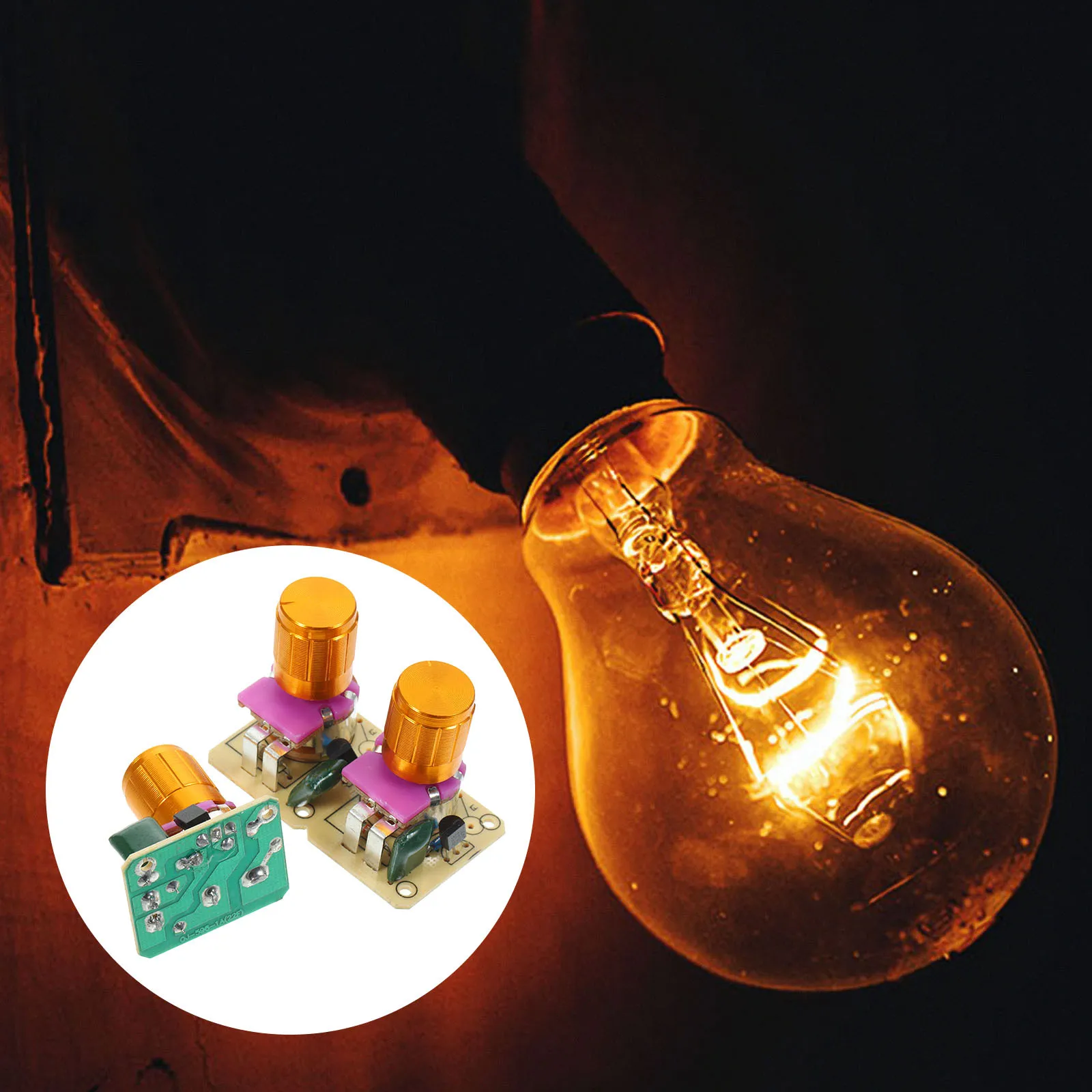 

1Set Replaceable Bulb Dimmer Electric Potentiometer Small Adjustable Dimmer for Home Office Security Camera Lighting Upgrade