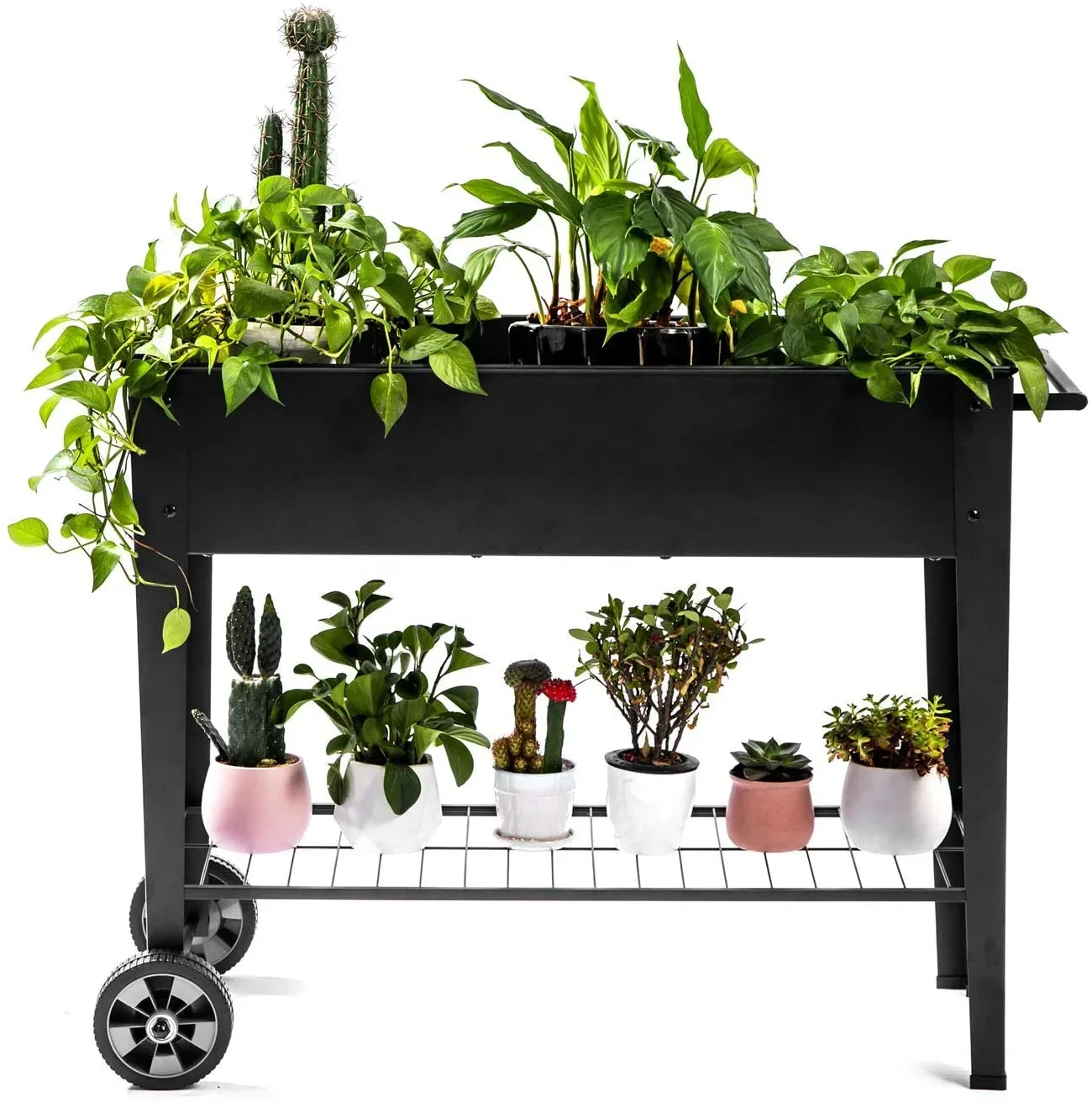 Raised Garden Bed With Wheels, Raised Planter Box Elevated Metal With Leg For Vegetables And Flowers Hot Sale Outdoor Modern