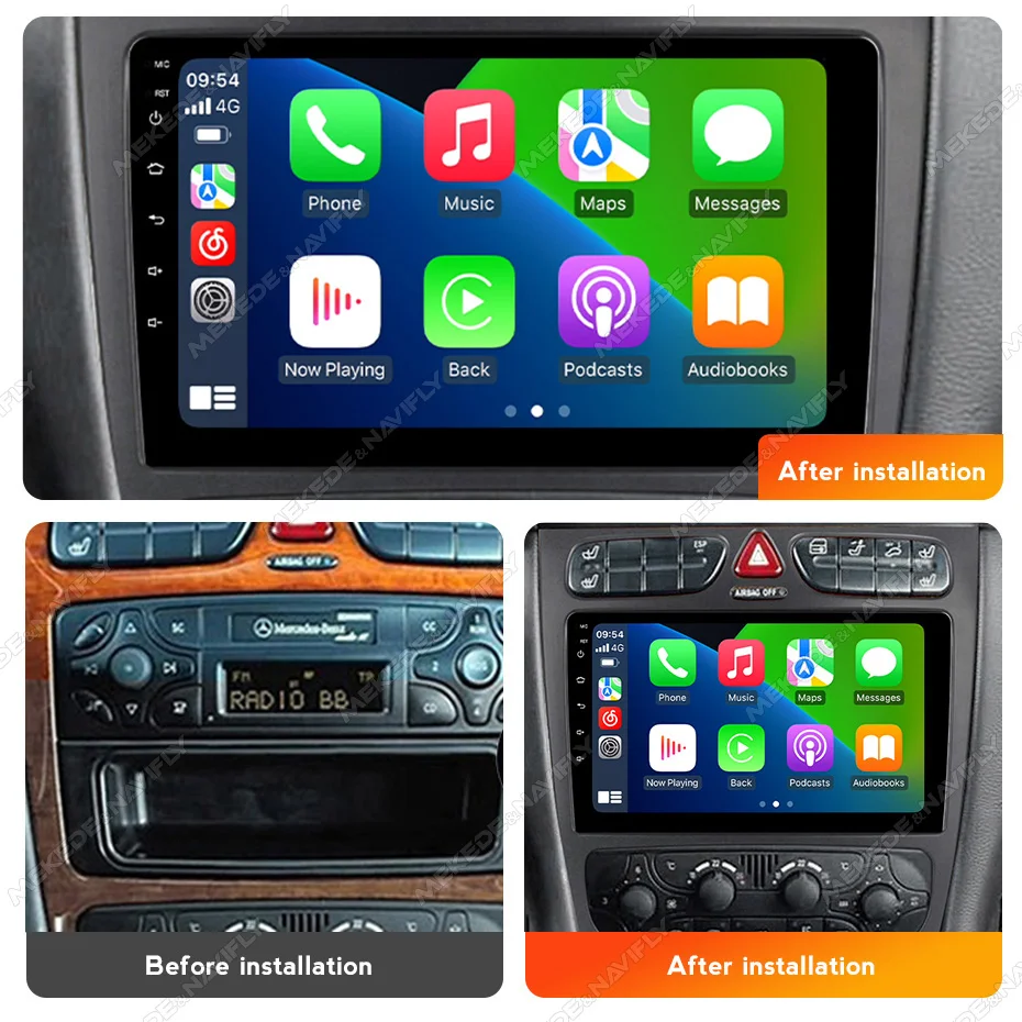 MEKEDE Android 14 Car Radio Autoradio For Mercedes-Benz-CLK W209 W203 W208 W463 Vaneo Viano Vito Multimedia CarPlay Stereo Host