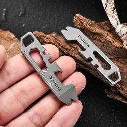 Titanium Alloy Crowbar Ruler Gift Box Keychain Pendant Multi-function Outdoor Tool Bottle Opener EDC Hex Wrench
