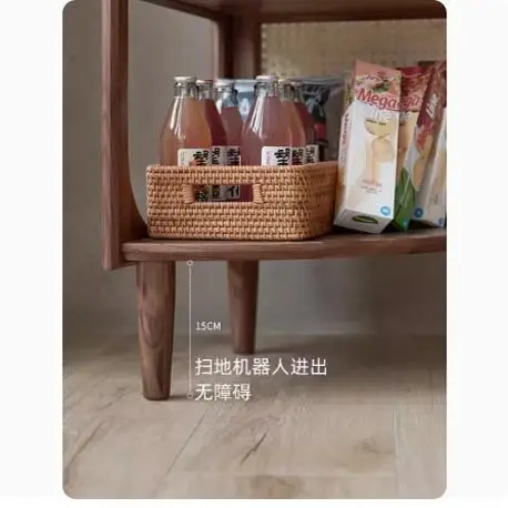 Walnut corner   bookcase floor simple corner display cabinet triangular