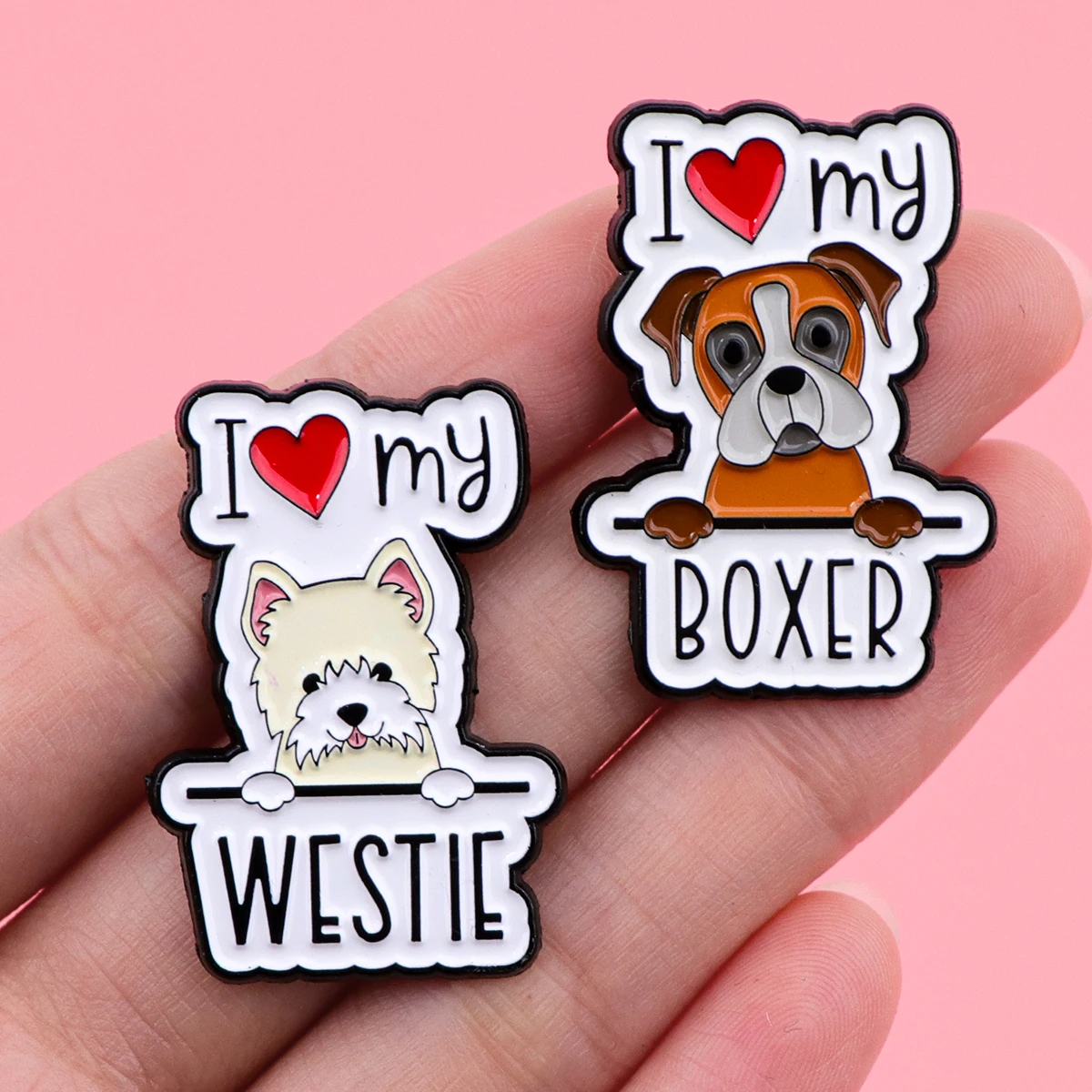 I Love My Westie Quotation Enamel Pin Cute Lapel Pins for Backpacks Jeans Brooches Adorn Jewelry Accessories Gifts for Friend