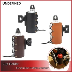 Motorcycle Handle Holder Bike PU Leather Grips Coffee Drink Cup Holders Adapter Universal Outdoor Sports