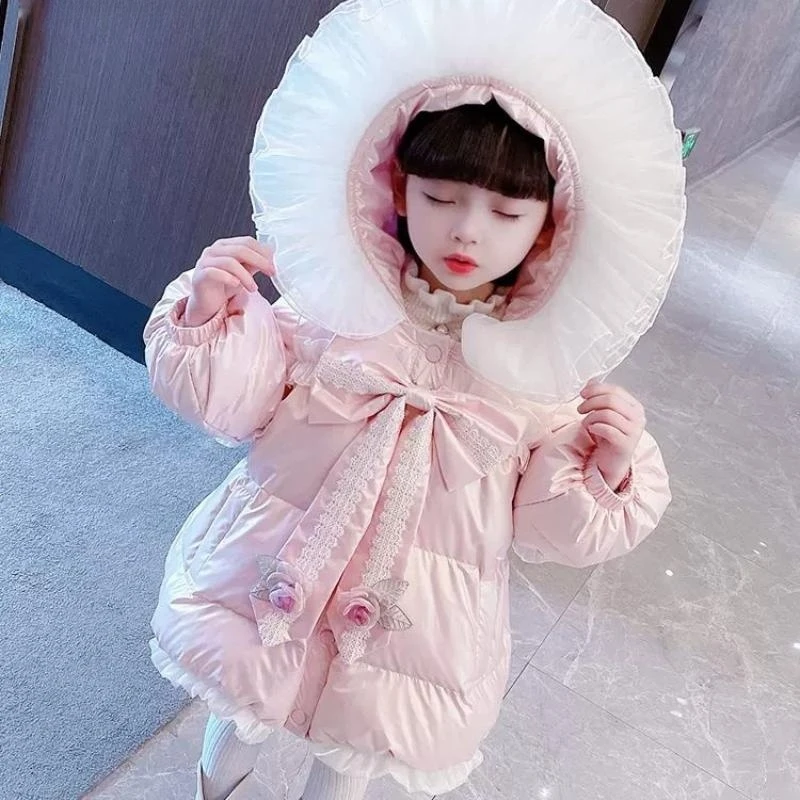 Girls Coat Jacket Cotton Outerwear Windbreak 2023 Lovable Thicken Velvet Winter Warm High Quality Children's Clothing