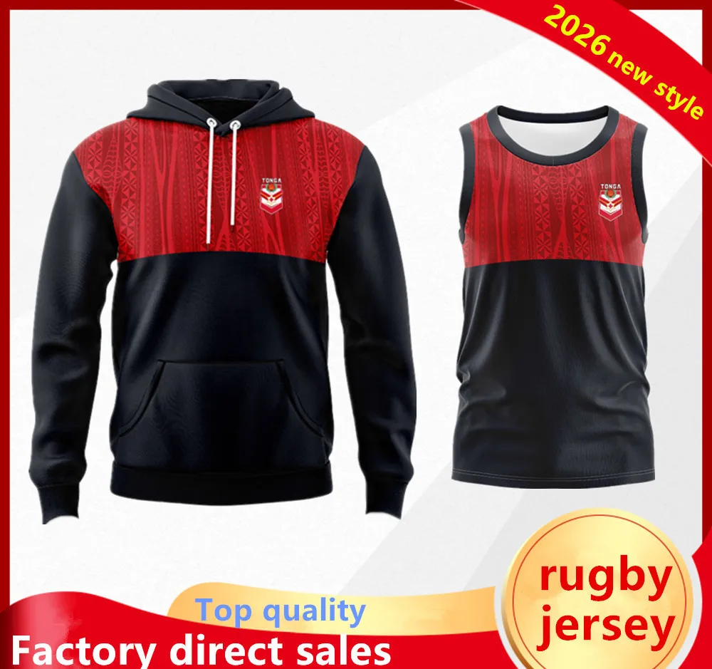 2026 tonga Training Retro rugby jersey polo Woman man children vest jacket Hoodie t-shirt TONGA kids rugby shirt