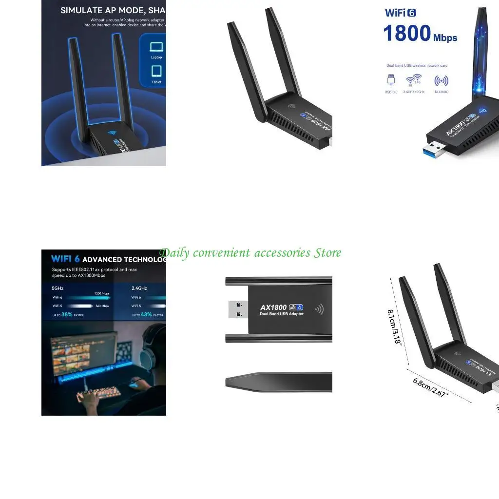 

97QB USB3.0 Wireless Card 1800Mbps Dual Frequency Wireless Card Wifi