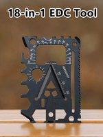 18-in-1 EDC Tool Card, Strong Steel Multi-Function Bottle/Can Opener, Screwdriver, Wrench & Card Folding EDC Tools Card