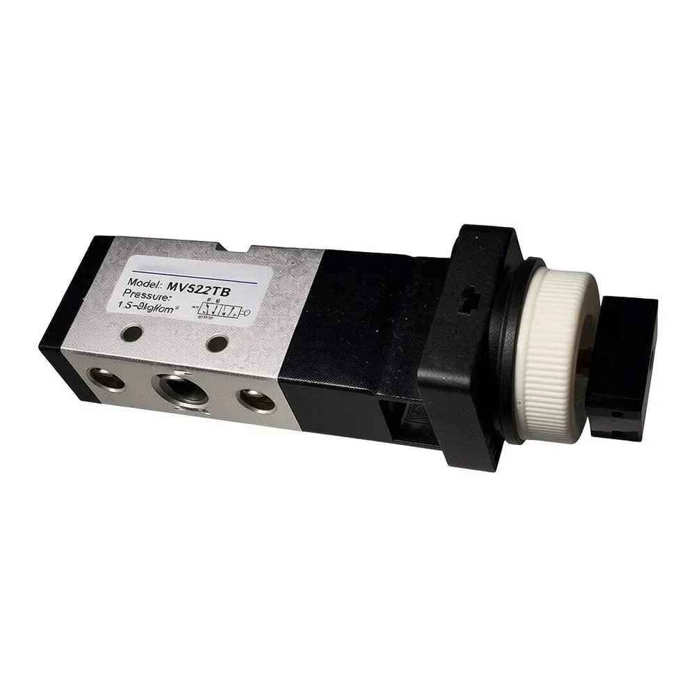 Pneumatic 2 Position 5 Way Manual Valve MV-08 MV522TB MV522EB Aluminum Alloy Body 1/4 Inch P AB Ports 1/8 Inch R Port