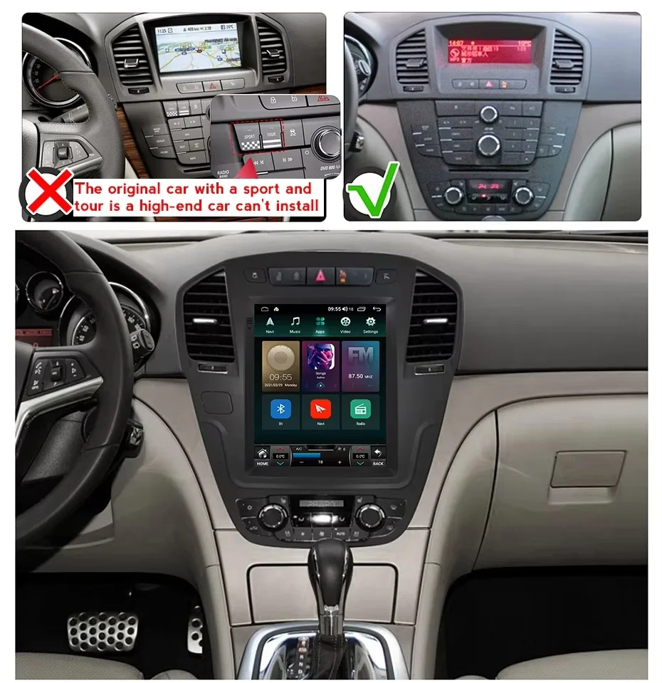 Android 13 For Opel Insignia 2008-2013 Car Radio Multimedia Player Head Unit GPS Navigation Stereo Screen Audio CarPlay