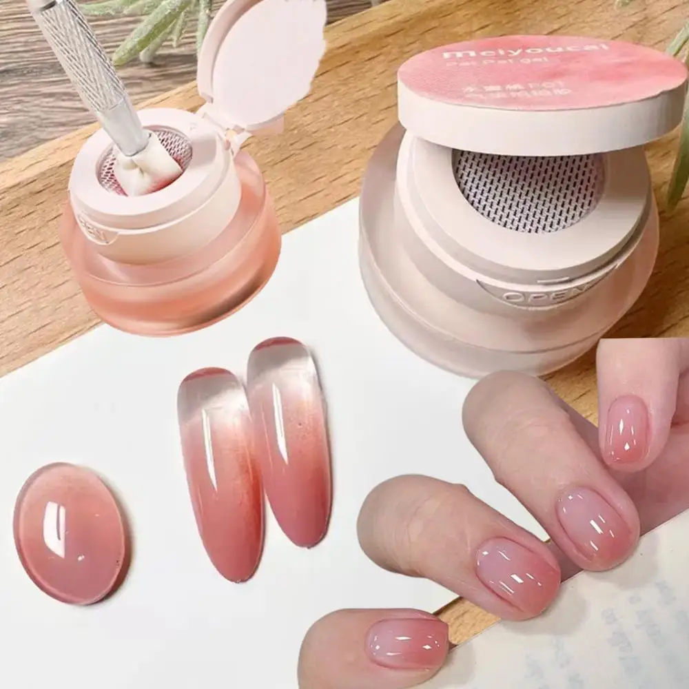 1 scatola di smalto gel per pittura rosa pesca Pat Texture opaca Colla per tappare le unghie con 1 cuscino d'aria Soak Off Smalto per unghie UV LED