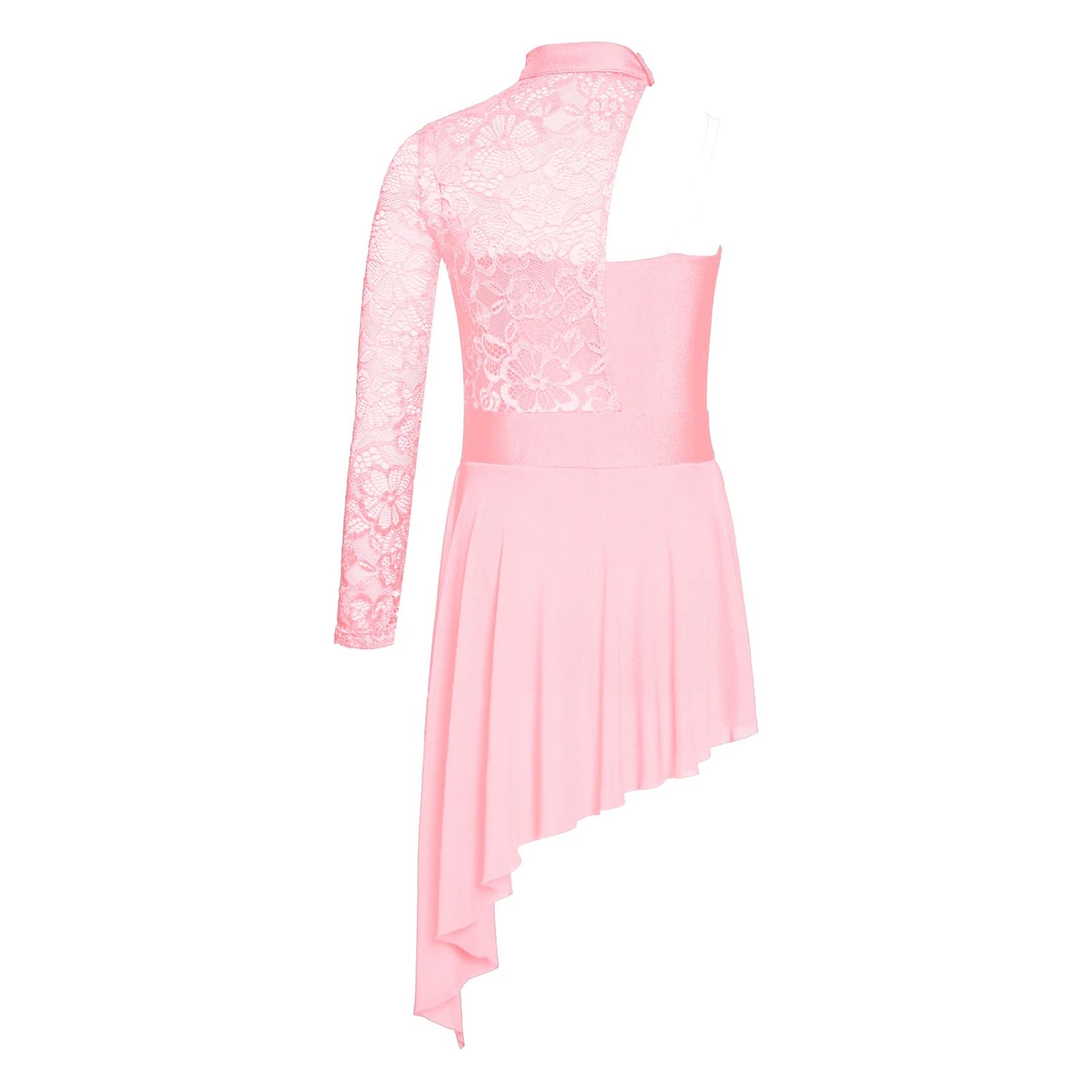 Robe de danse de ballet lyrique pour filles, corsage en dentelle florale, patinage artistique, costume de jazz latin et de cha-cha, combinaison une pièce pour enfants