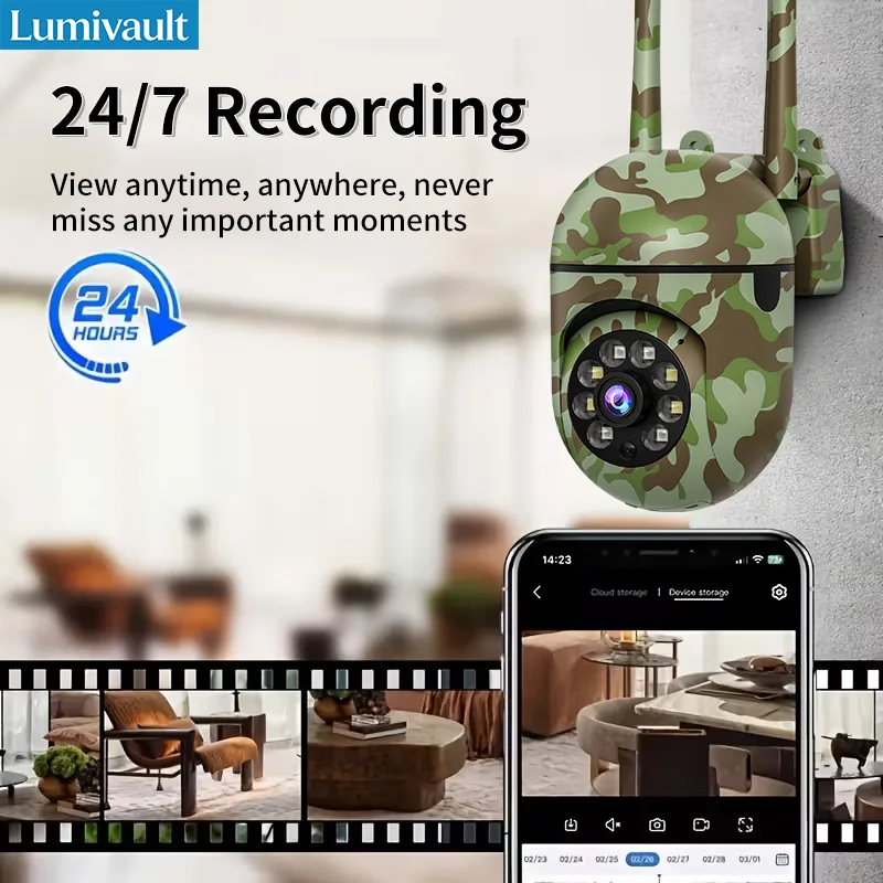2-piece Camouflage Camera Set 1080P Night Vision Motion Detection Two-way Communication High-definition Night Vision
