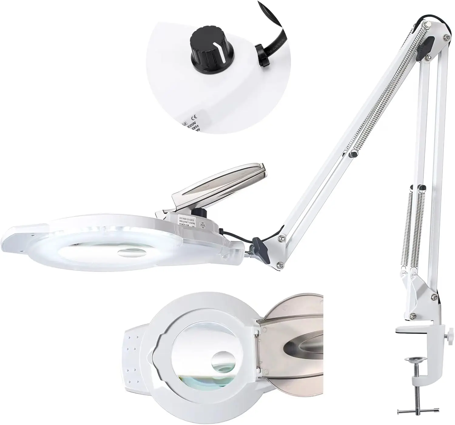 

10X & 30X Magnifying Glass with Light and Stand, 2200 Lumens Dimmable LED Lamp for Craft, Reading, Repair, Hobby