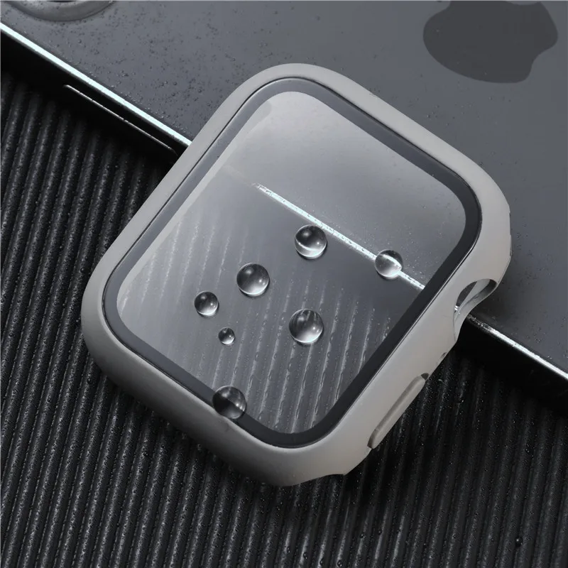 Szkło hartowane + etui do Apple Watch 9 8 44 mm 45 mm osłona 40 mm 42 mm 38 mm 41 mm ultra2 Osłona ekranu iwatch serii 7 6 5 4 3 SE — zdjęcie 4