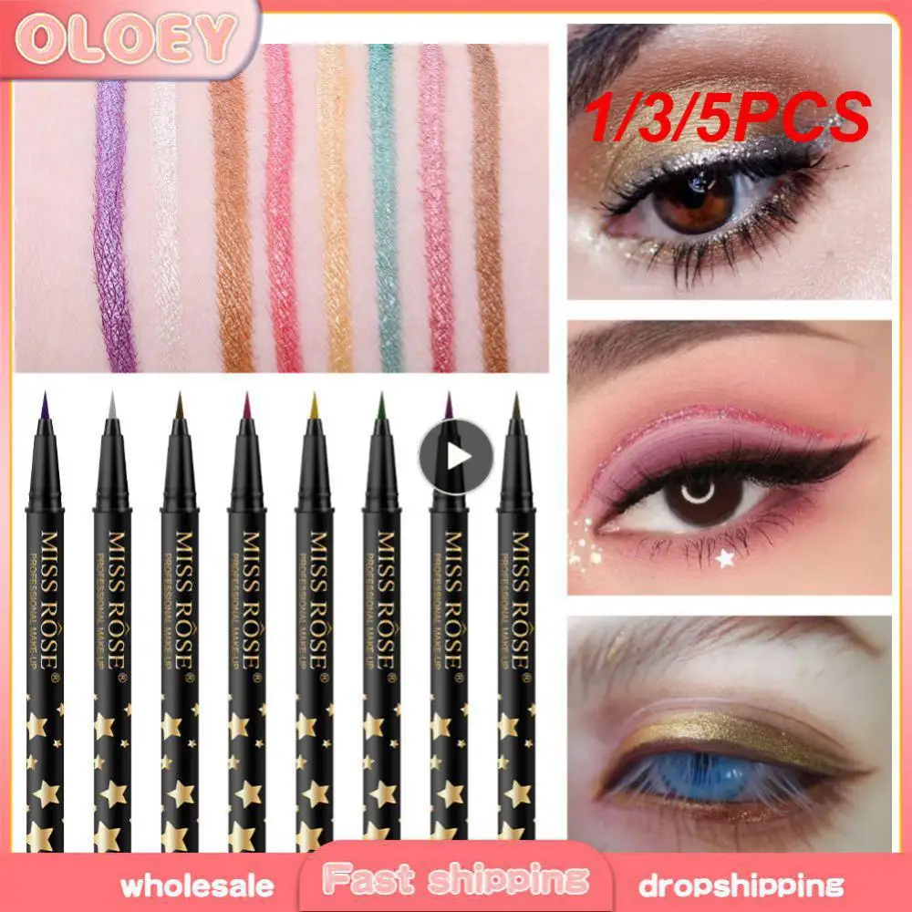 미용 화장품 액체 아이라이너 펜, 빠르고 부드럽고 부드러운 아이 라이너, 방수 아이라이너, 8 가지 색상, 1 개, 3 개, 5 개