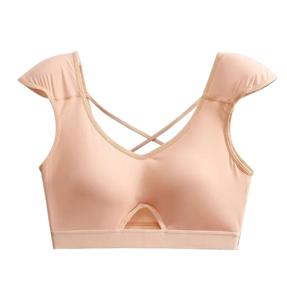 Invisible Right-angled Shoulder Underwear Seamless Deep V Wireless Bra Lingerie Cross Straps Shoulder Pad Bra Body Shaping