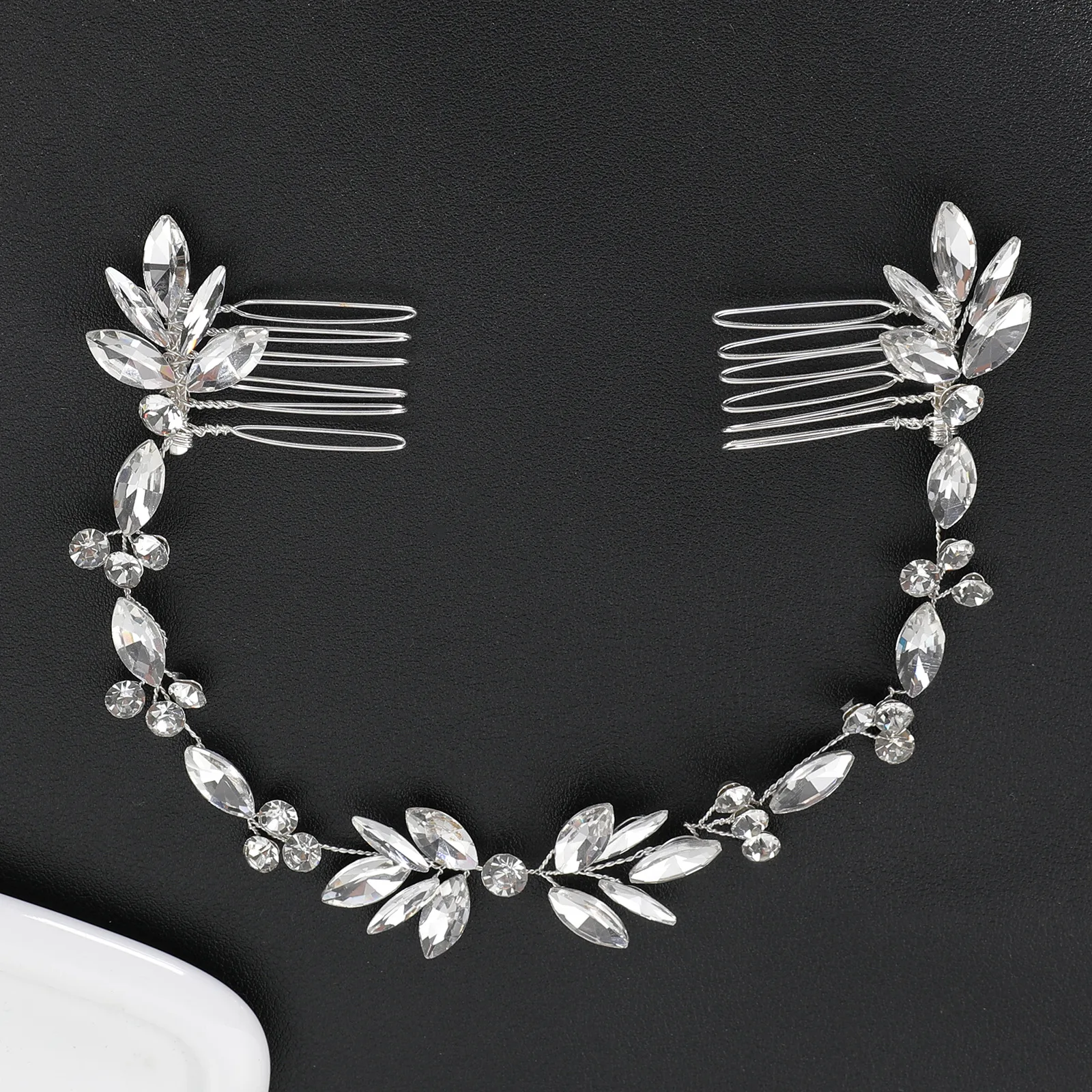 Floralbride Handmade Wired Rhinestones Crystal Flexible Bridal Headband Hair Comb Wedding Hair Accessories Women G Jewelry