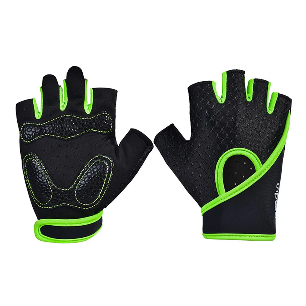 

Fitness Gloves Black and Green Non-slip Sports Yoga Sweat Absorbing Half Finger Vents