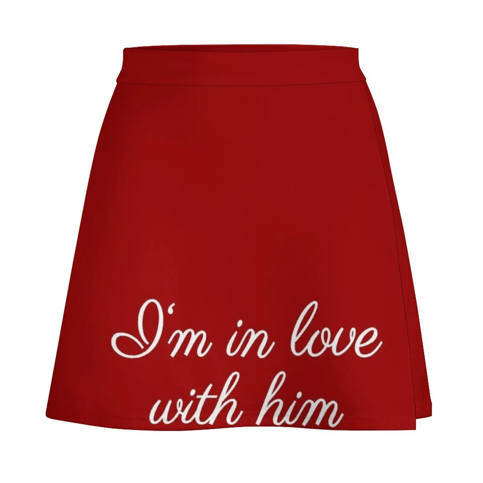 In love with him lettering Mini Skirt Woman skirts new in dresses Mini Skirt