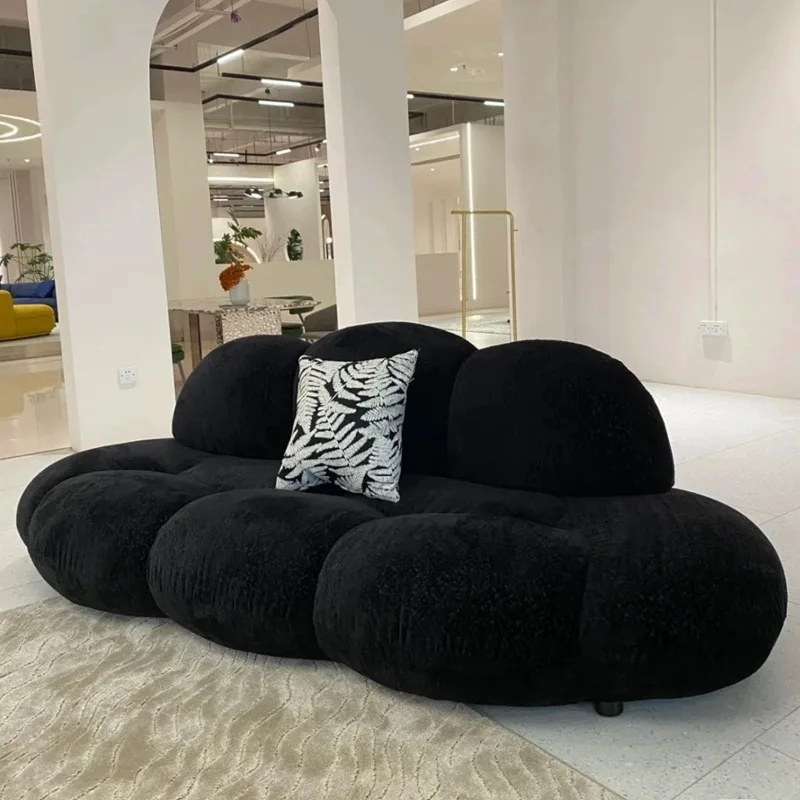 

Nordic simple special-shaped, designer fabric sofa light luxury, small apartment creative, homestay cloud lamb wool sofa