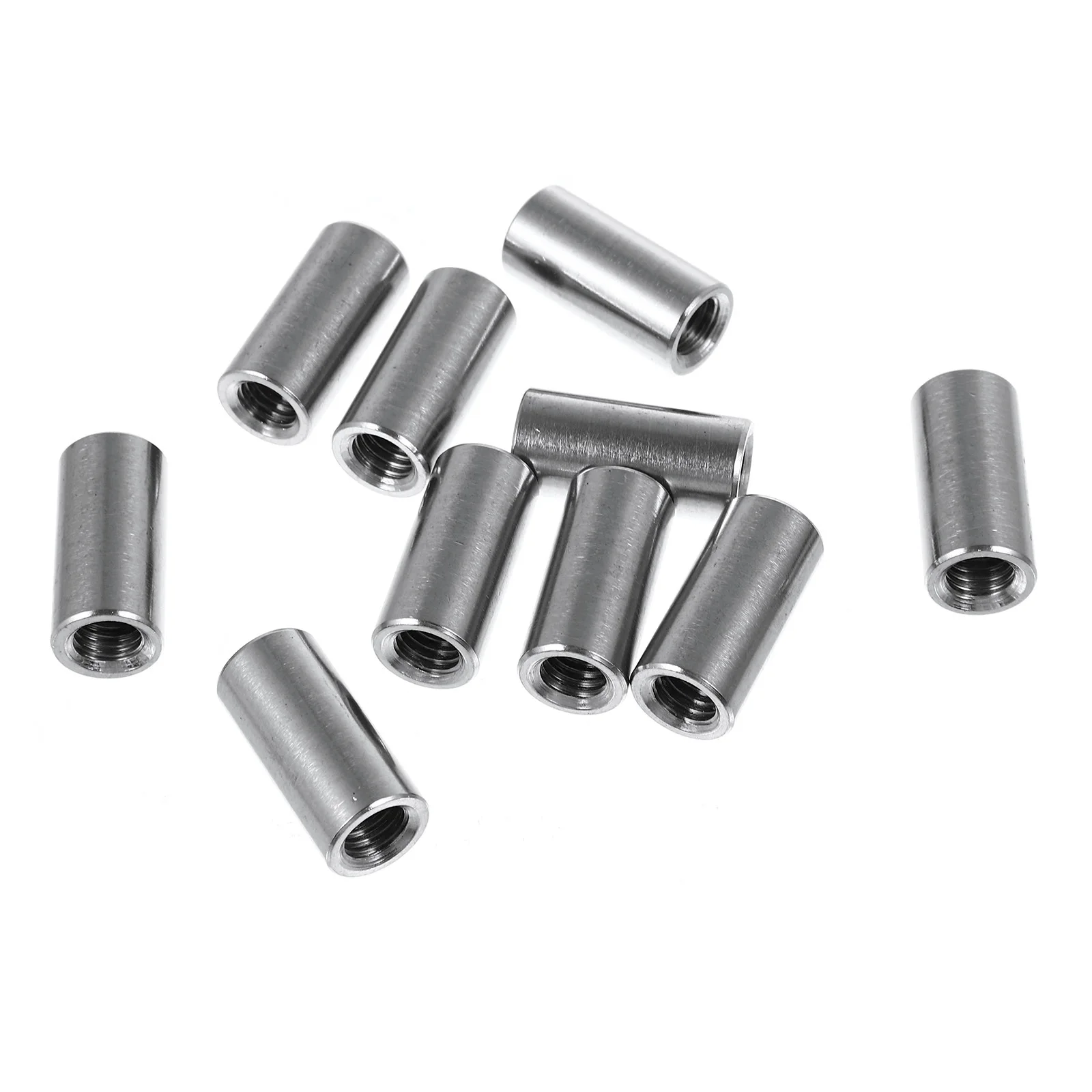

10 pcs Stainless Steel Round Connector Nuts High Strength Anti-Rust Coupling For Welding Boat Home Industrial Use Cylindrical