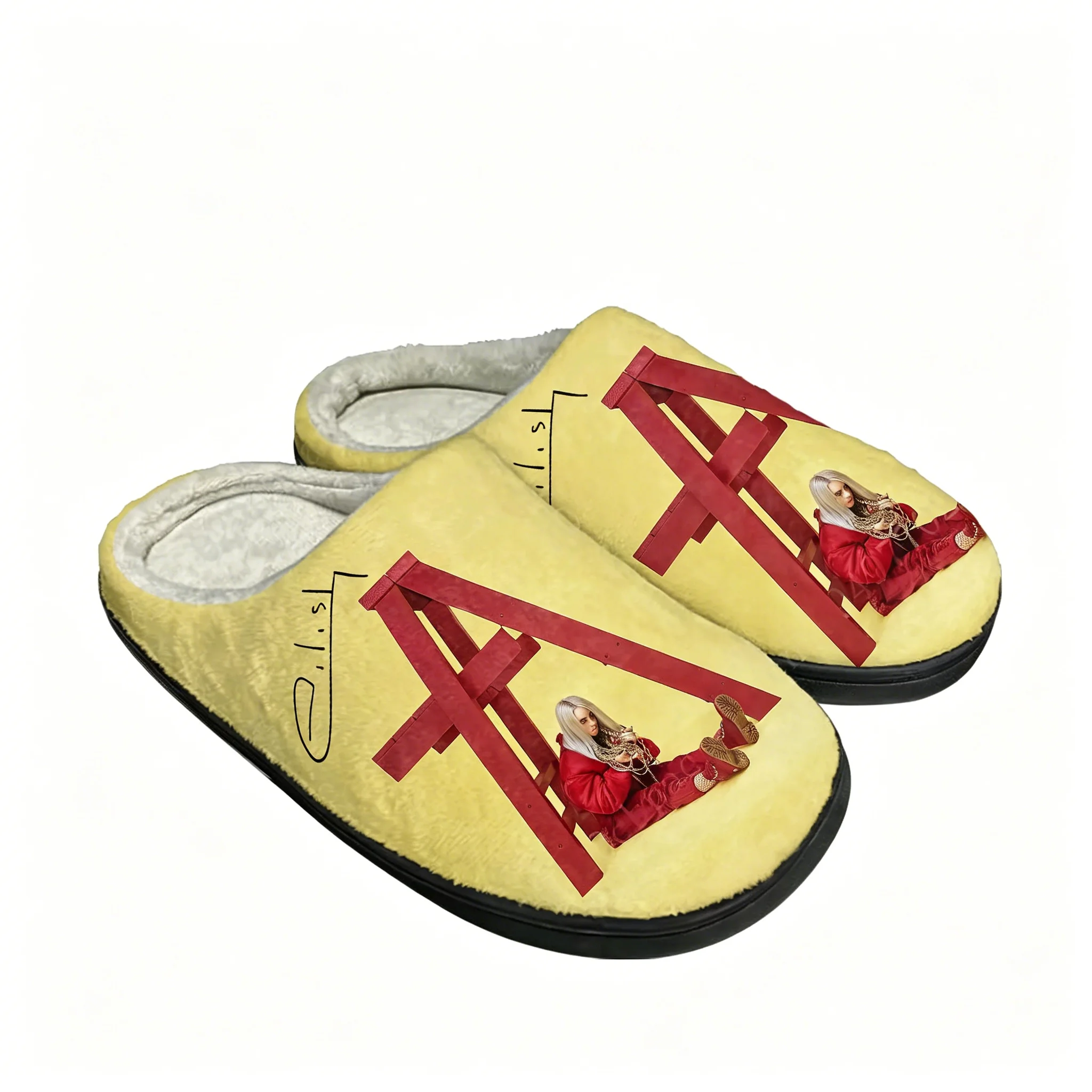 Billie Eilish Cotton Slippers High Quality Mens Womens Youth Boy Girl Plush Bedroom Keep Warm Shoes Customized Thermal Slipper view 2