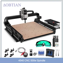 Fresadora de metal do eixo CNC, máquina de gravação a laser, cortador de impressora 3D, ferramentas para madeira, 4540, 40W, 500W