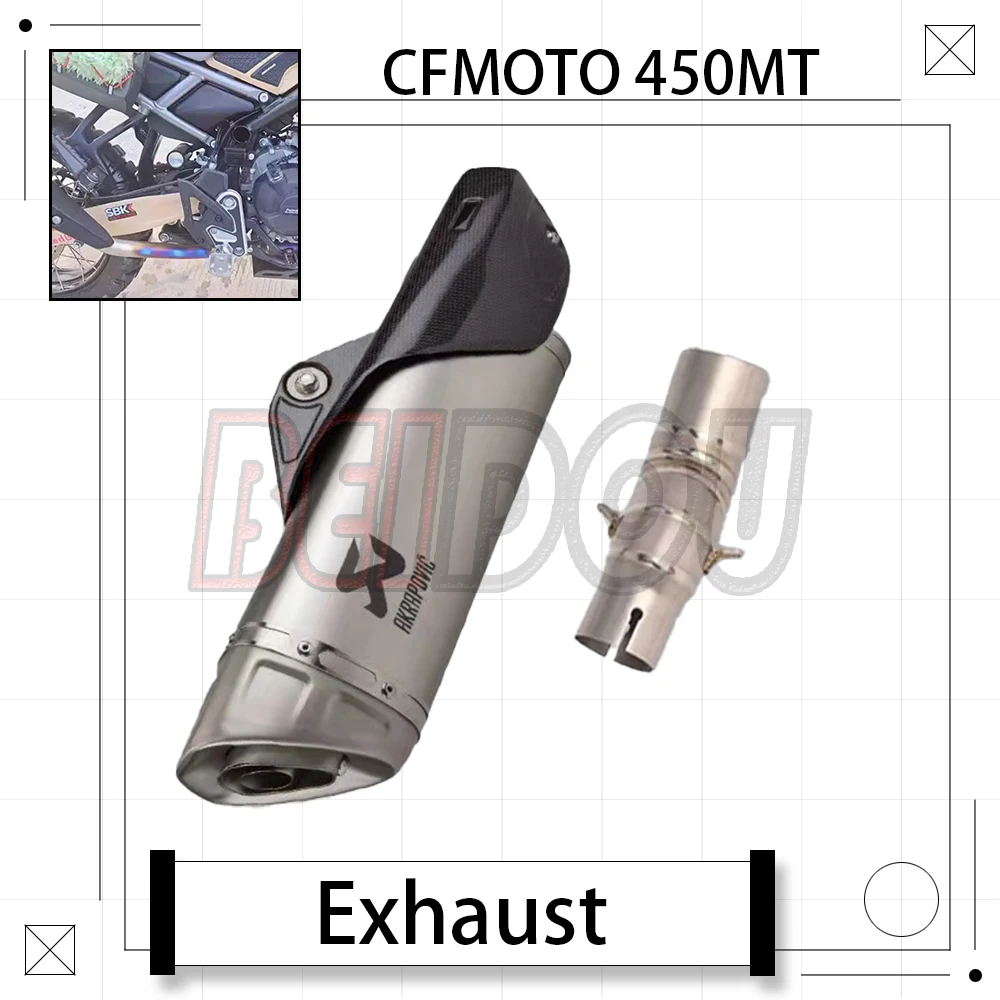 

For CFMOTO 450MT MT450 450 MT Motorcycle Modified Exhaust Pipe Mid-tail Exhaust adapter Mid-section