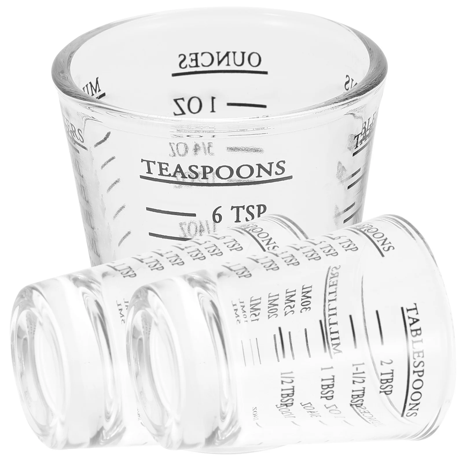 

3Pcs Glass Measuring Cups Heat Resistant Clear Scale Coffee Milk Water Liquid Cups Glass Measuring Cup Cup with Scale