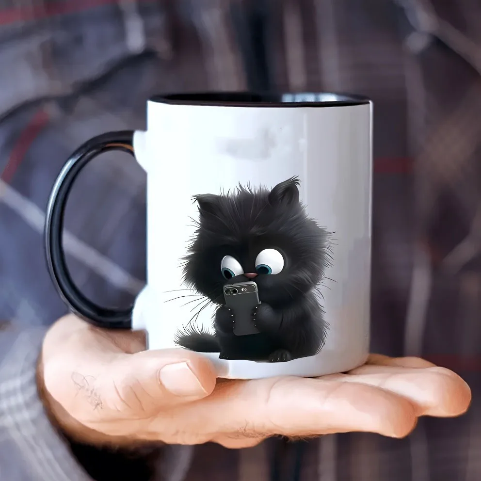 1 Black Cat Ceramic Coffee Cup, 