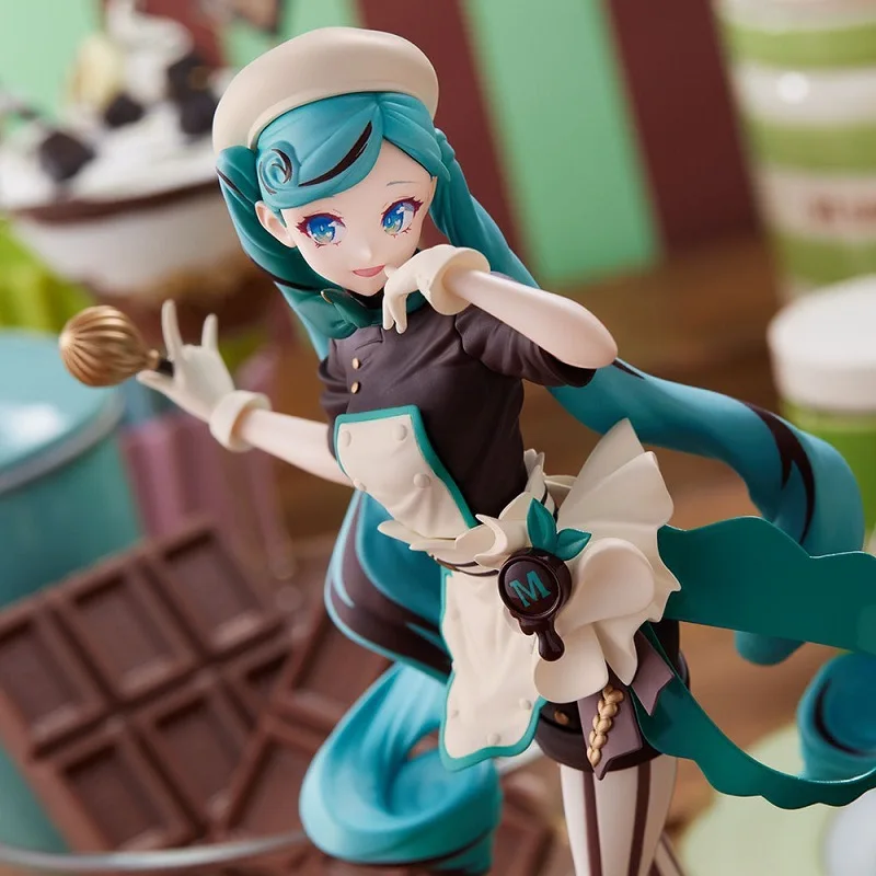 Hatsune miku chocolate amargo pastelaria chef melty cheerleading anime figura de ação ornamentos de mesa brinquedo modelo colecionável