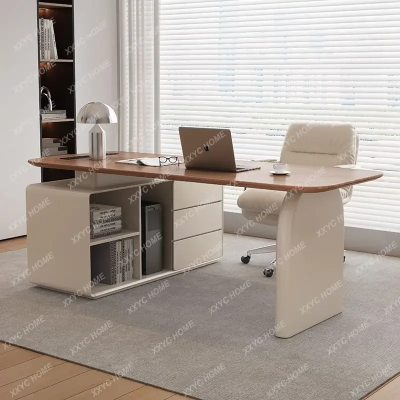 L Solid Wood Small Apartment Modern High-end Home Study Computer Desk  Model