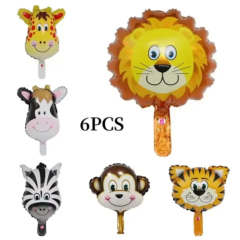 6 teile/satz 16 zoll Mini Tier Kopf Folienballon Wald Tiger Löwe Zebra Ballon JungleWild Tier Thema Geburtstag Party Dekoration – Detail 12