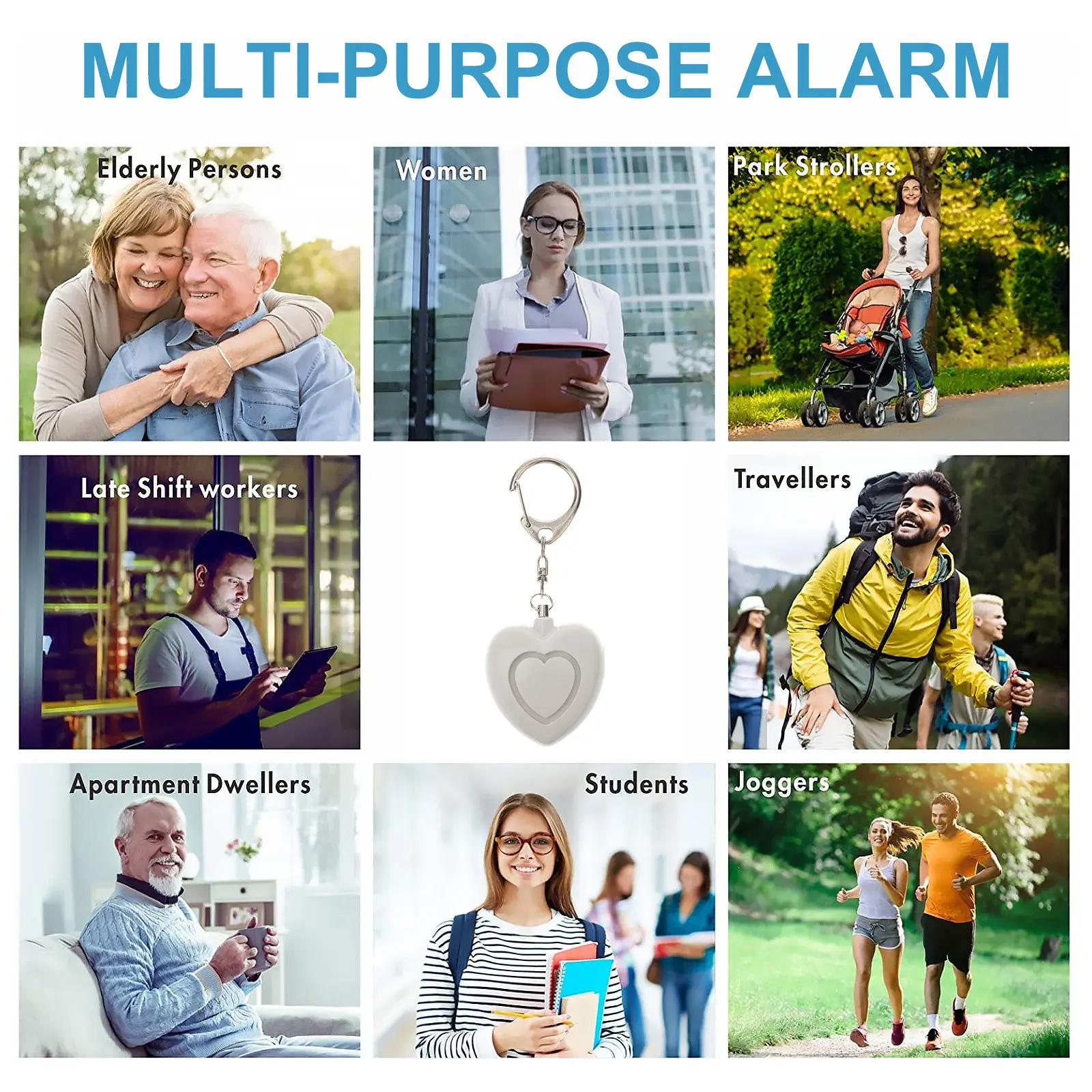 

Персональная сигнализация-брелок мини-размера для женщин и пожилых людей со светодиодной подсветкой и аварийной сиреной