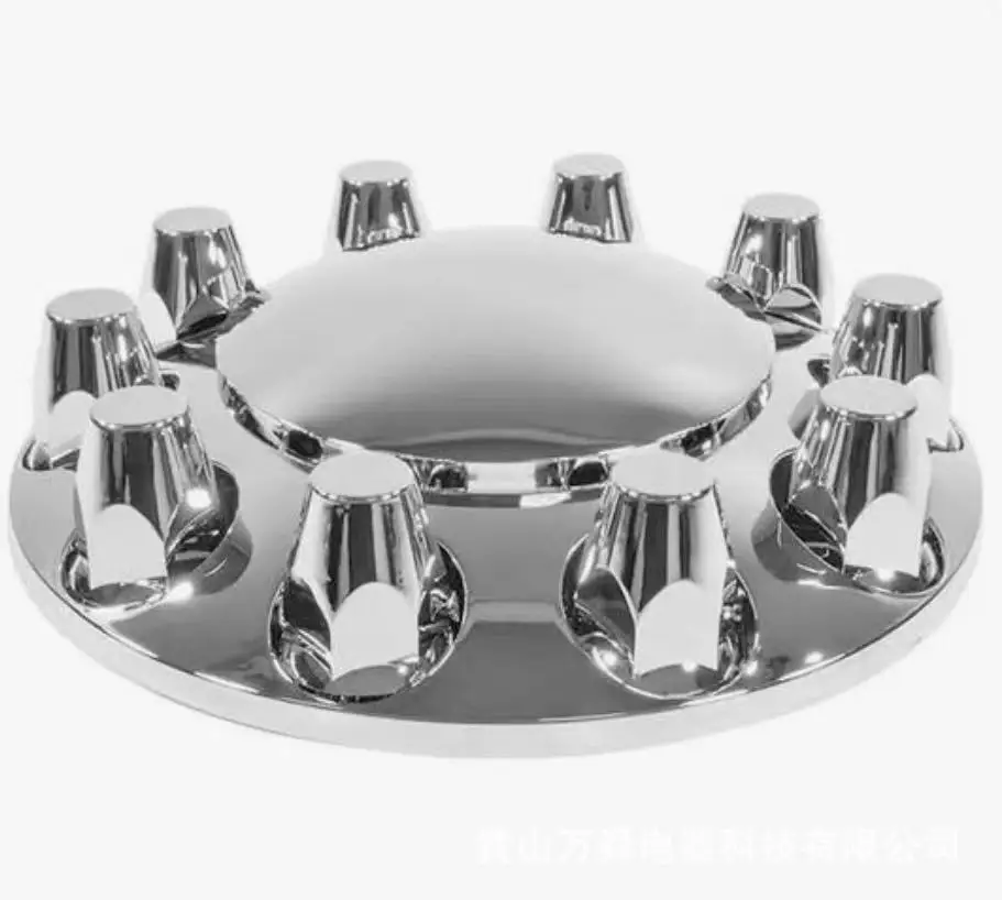 Truck Hubcap Chrome ABS Wheel Cover Kit with 33mm Lug Nut Cover Screw for Semi Truck