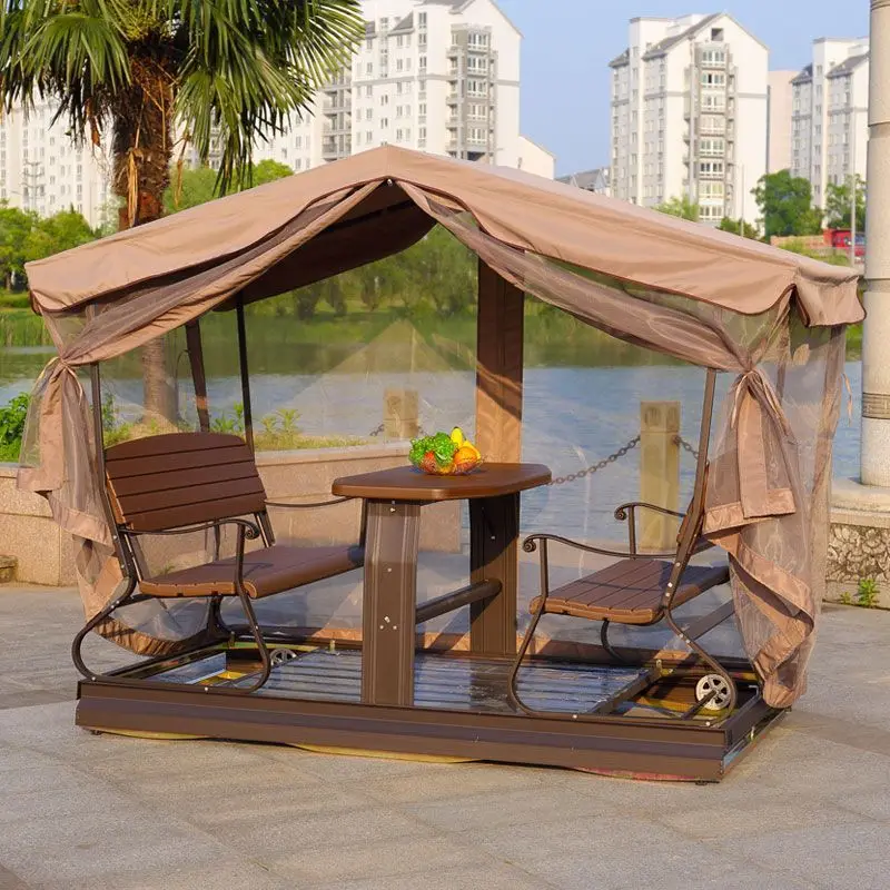 Outdoor power rocking chair courtyard garden swing chair outdoor open-air balcony casual four-person rocking chair