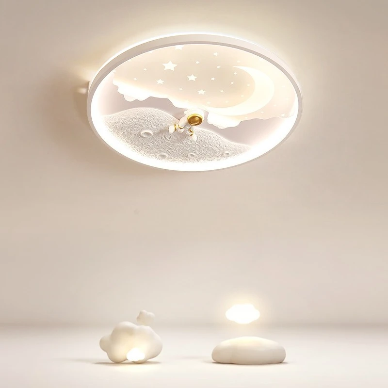 

Contemporary Designer Ceiling Lights Children's Room Lamp Boy Astronaut Bedroom Lamp Creative Cartoon Planet Art Decor Fixtures