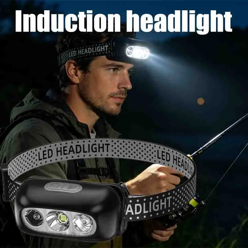 Induction Headlamp Head mounted Strong Light Headlamp Rechargeable Night Fishing Special Ultra lightweight Waterproof Headlamp