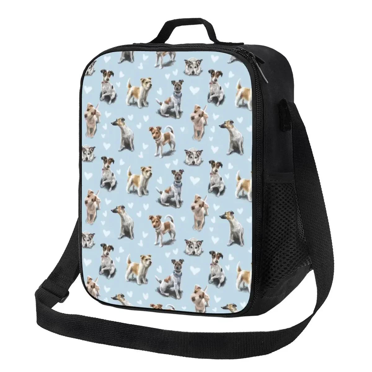 

Custom Jack Russell Terrier Puppy Love Lunch Bag Women Thermal Cooler Insulated Lunch Boxes for Kids School