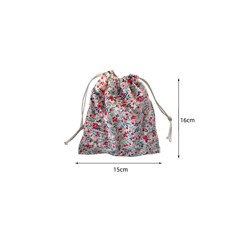 Shivering Corduroy Drawstring Cosmetic Jewelry Storage Bag Small Sundries Tea Candy Nut Convenient Storage Purse