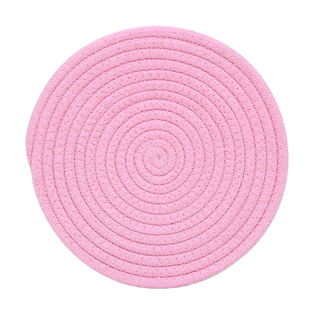 Posavasos aislante de lino y algodón, tapete de mesa antideslizante redondo de 11Cm para tazas, tazas, gafas, mantel decorativo lavable, bebida hecha a mano