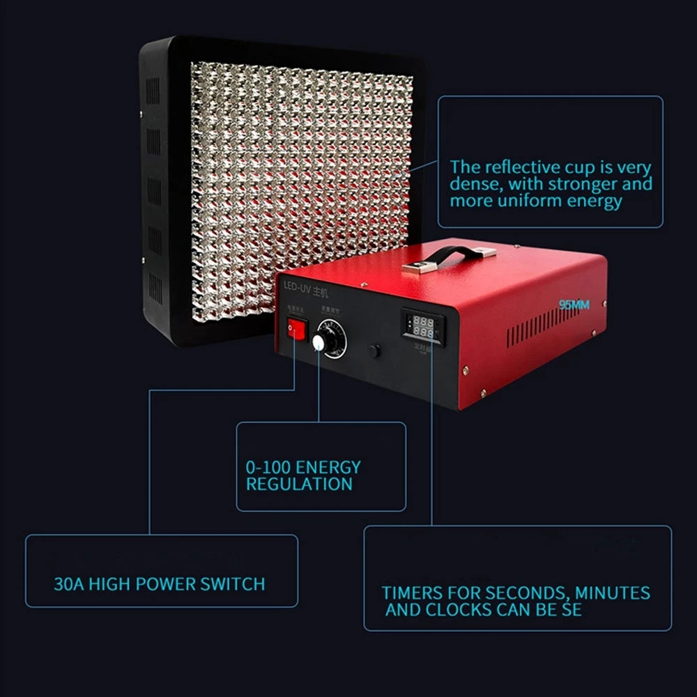 3600W Energy regulation UV Curing Lamp 395nm 405nm 365nm Shadowless Glue Ink Varnish 3D Printing Resin Silk screen Curing Lamp