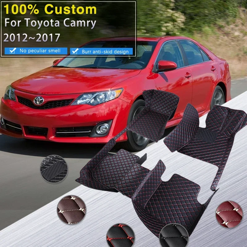 

3D автомобильные коврики для Toyota Camry Daihatsu Altis XV50 2012 ~ 2017, прочный комплект ковриков, кожаный напольный коврик, коврик против грязи, автомобильные аксессуары