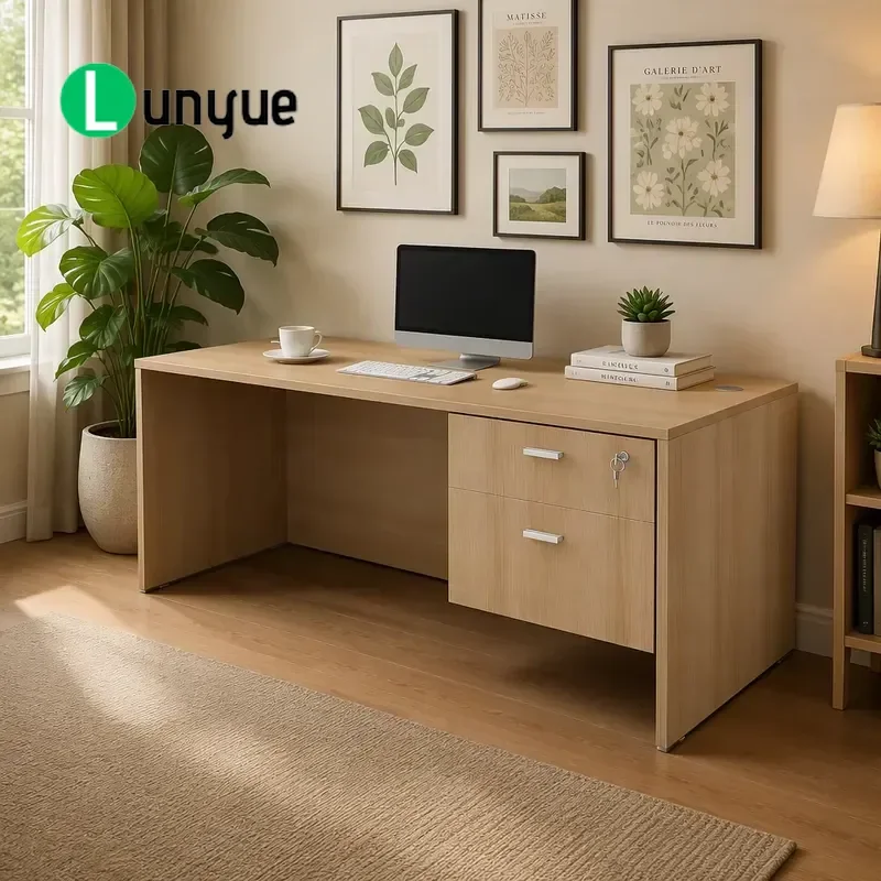 Modern Single Workstation Desk Melamine Board Office Reception Table for School Hotel Hospital Commercial Furniture