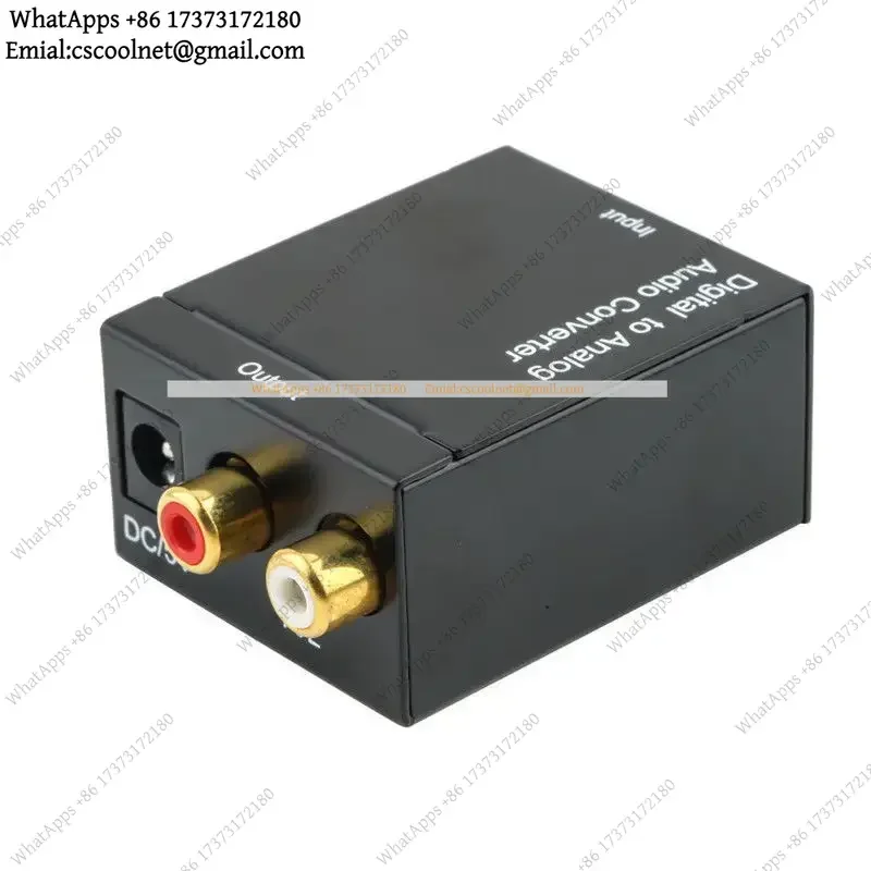 Digital Optical Toslink SPDIF Coax to Analog RCA Audio Converter Adapter with Fiber Cable