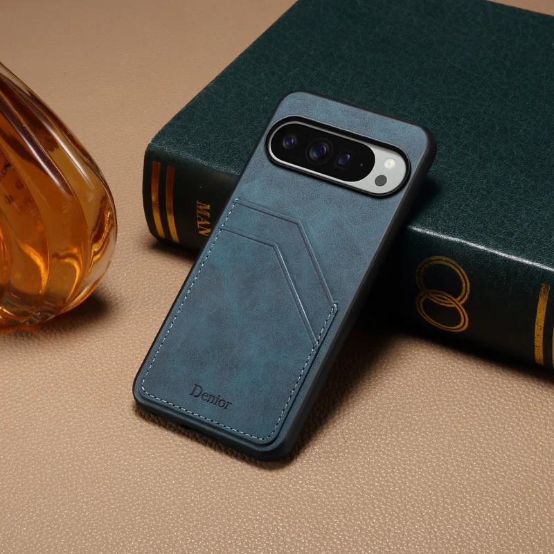 

PURetro faux leather phone back cover suitable for GooglePixel 10 Pro XL/9AImitation leather business card slot anti-drop full-c