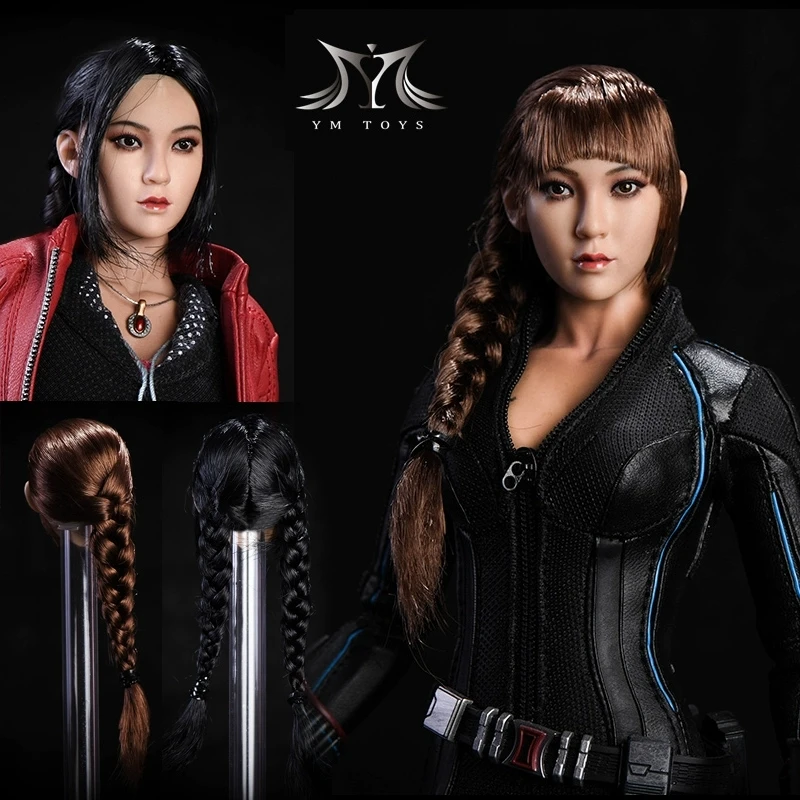 

YMTOYS 1/6 Scale Ying Female Head Sculpt Braided Long Hair Head Carving Model Fit 12'' TBL Soldier Action Figure Body Dolls