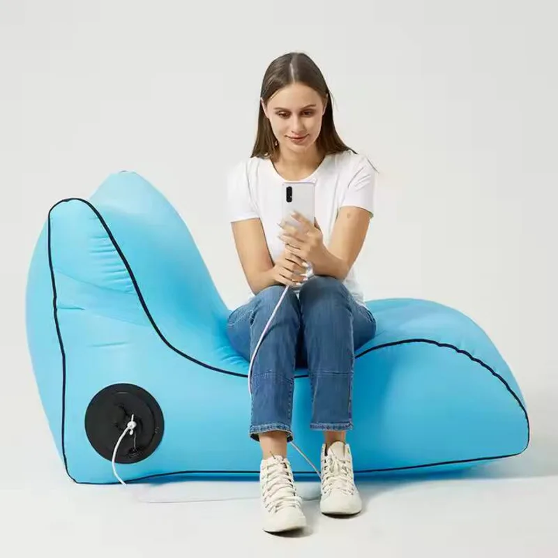 

Waterproof Automatic Inflatable Lounger Air Sofa Outdoor Camping Beach Portable Inflatable Couch With Phone Charging Camping