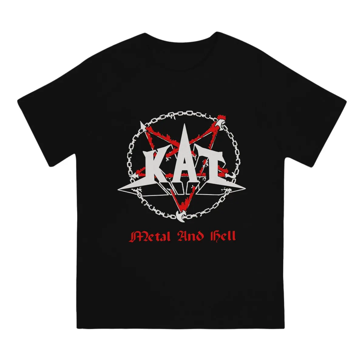 Kat  Metal And Hell O Neck TShirt Rock Star Basic Polyester T Shirt Man's Clothes New Design