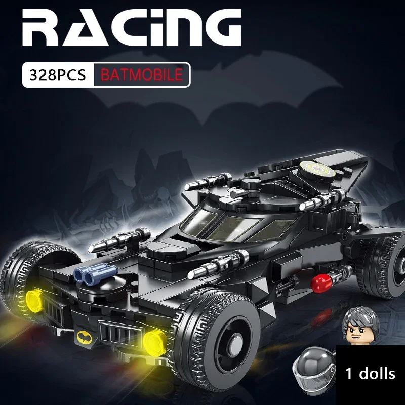 City Speed Champions Black Sports Car Model Assembling Building Blocks， Technical Racing Car Bricks Creativity Kid Toys Gift Set